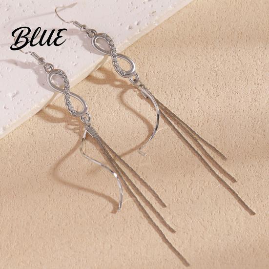 Long Earrings 1 Pair Women Infinity Symbol Tassel Drape Style