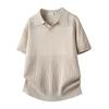 Lapel Ice Silk Short-sleeved Polo Shirt Knitted Short-sleeved Polo Shirt T-shirt Men's Casual Loose Shirt Top