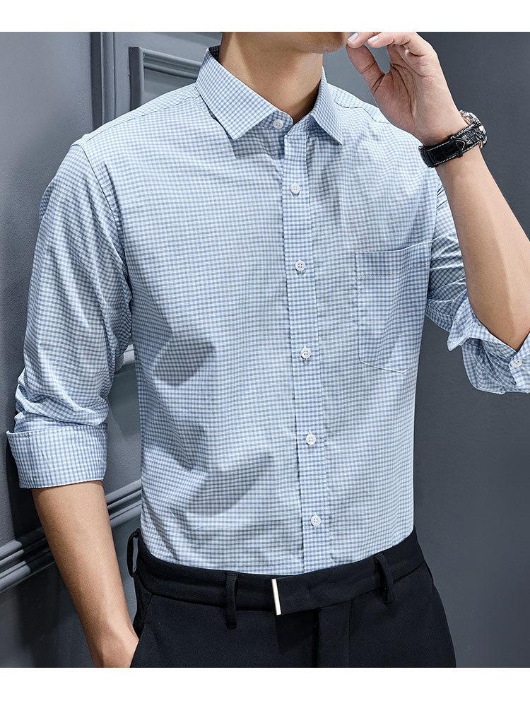 Autumn Casual Plaid Pure Cotton Shirt for Men