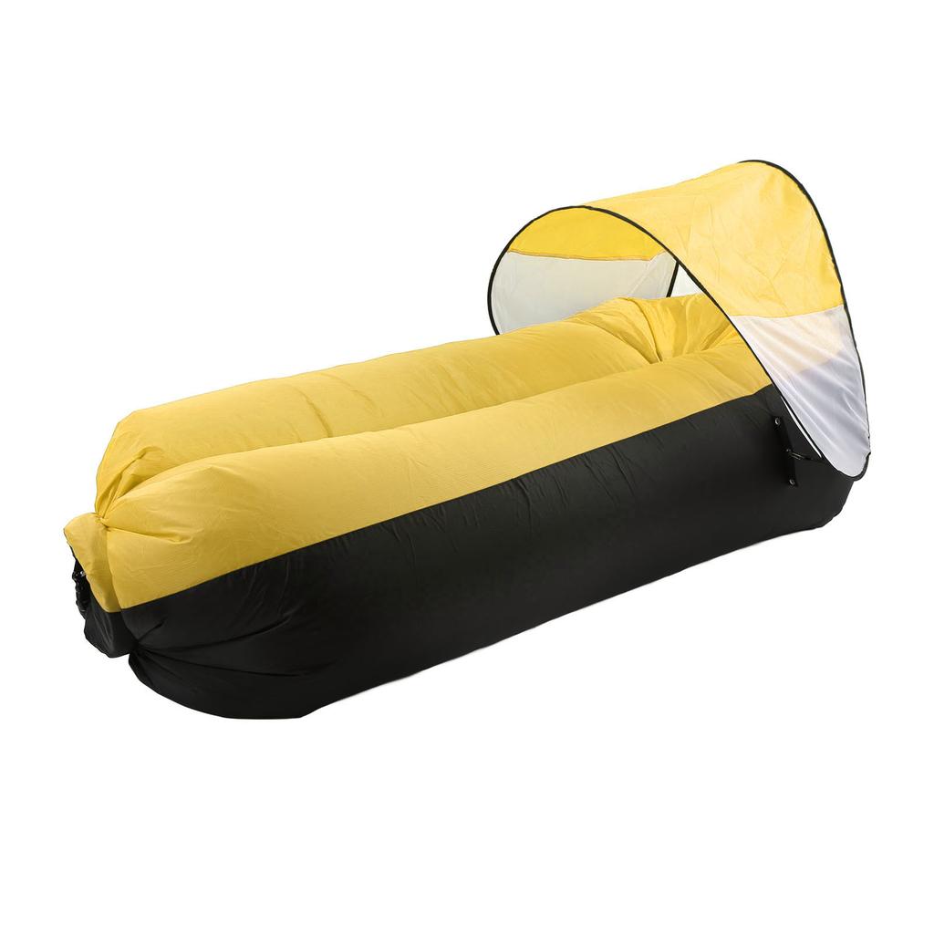Outdoor Inflatable Sofa Couch Portable Inflatable Lounger Air Sofa for Camping Hiking Black Plus Yellow