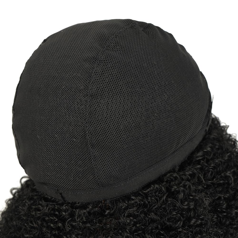 Parrucca Afro Corta Riccia Lenta Sintetica Per Donne Nere Parrucche Afro Ricce Corte con Frangia Riccia Naturale Cosplay Festa