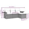 VidaXL Salon de Jardin avec Coussins 4 pcs, Canapés de Terrasse, Ensemble de Meubles de Patio, Mobilier d'Extérieur, Beige 3252406
