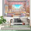 2D plane 1 piece. In the dreamy dessert shop there are many delicious polyester background banners.
