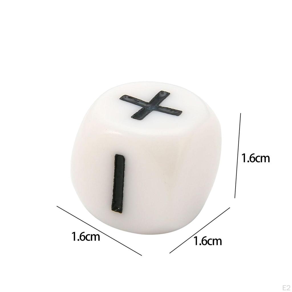 10 Pieces Symbol Dice Add Subtract Mathematical Accs Durable Square Math Counting Teaching