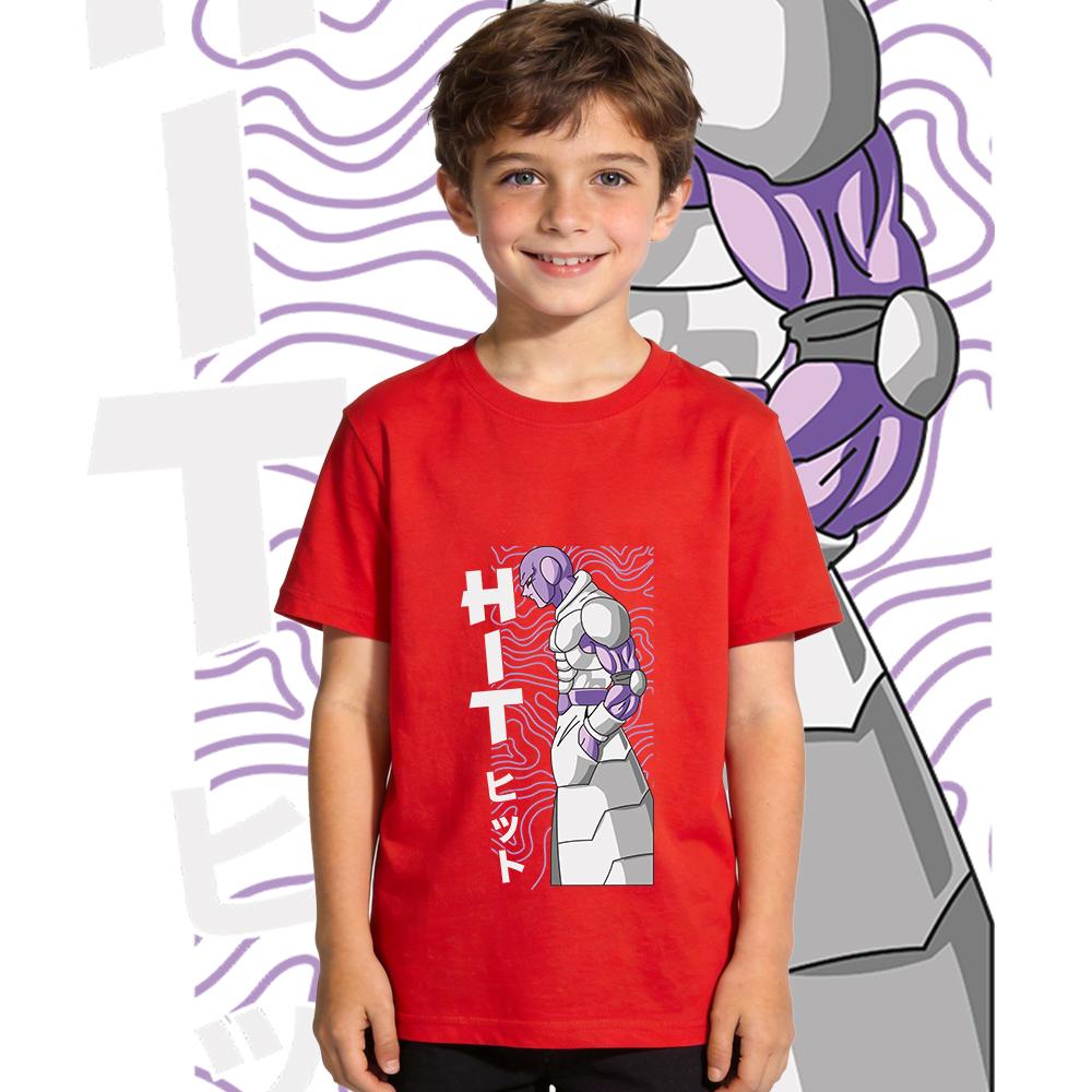 Dbz Hit Anime Print Cotton T Shirt for Boys and Girls Kids Daily Wear Short Sleeve Soft Breathable 100