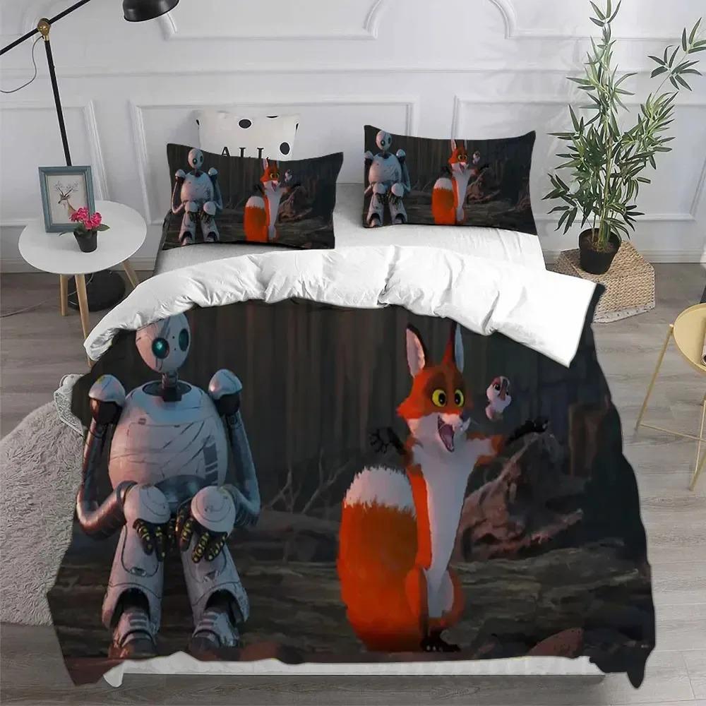 

Hot Sale The Wild Robot Bedding Set,Girls Boys Single Twin Queen Size,Rozzum Duvet Cover Pillowcase Bedding 70x133cm 3pcs