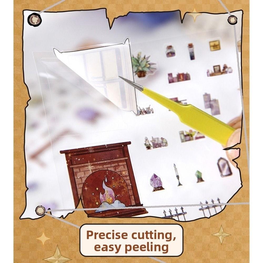 DIY Scene Sticker Postcard Cartoon Scene Sticker Set Postcard Landscape Stickers Journaling