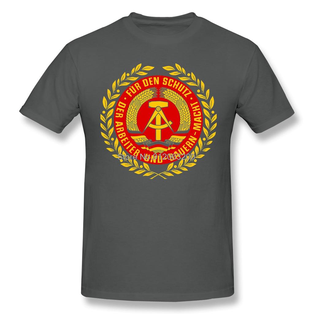 DDR National Pele's Print Baumwoll-T-Shirt T-Shirt für Herren Mode Streetwear Kommunismus Marxismus Sozialismus UdSSR