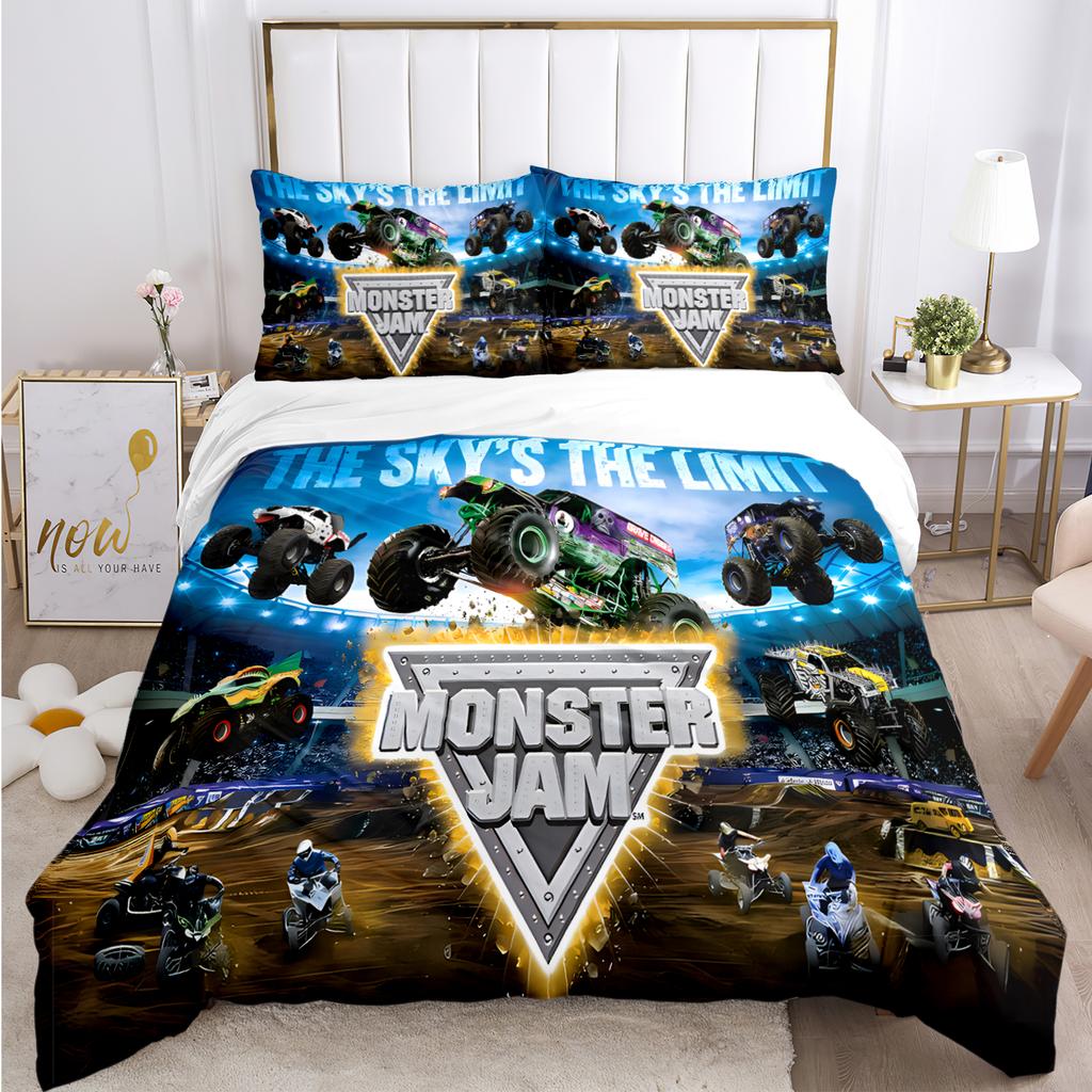 Cartoon Monster Truck All Season Duvet Cover Comforter Bedding Sets Soft Quilt Cover And Pillowcases Single/Double/Queen/King