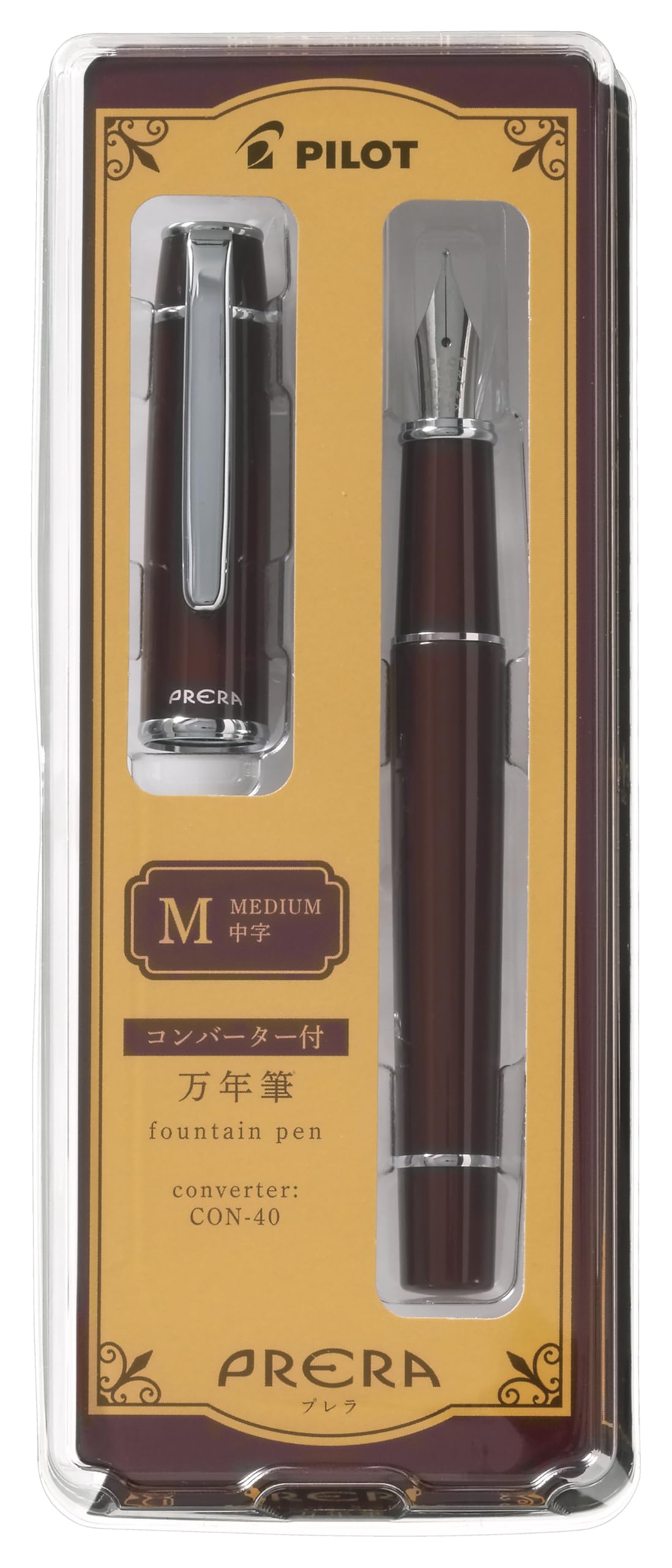 

PILOT Fountain Pen Prera M Medium Nib Red Brown PFPR1RBNM