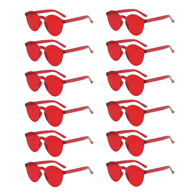 12 Pairs Per Set Candy Color Decoration Shades Oval Design Trends Women's Sunglasses Fashion Brand Sun Glasses for Lady