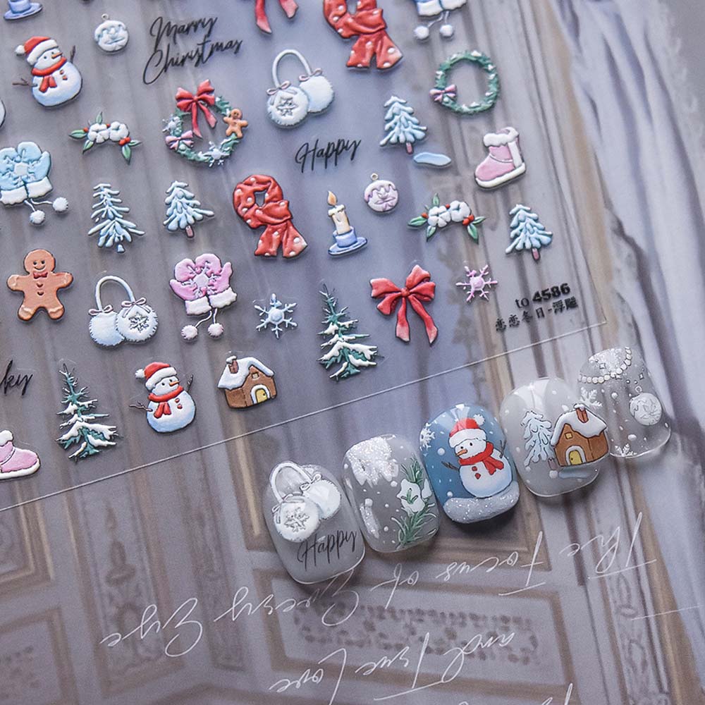 

Shell Light Christmas Nail Sticker Nail Accessories Xmas Nail Decoration Manicure Ornaments StyleS-Flat