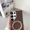 For Samsung Galaxy S25 Ultra Magnetic Case Kickstand Metal Carbon Fiber Pull-Out Design Phone Cover