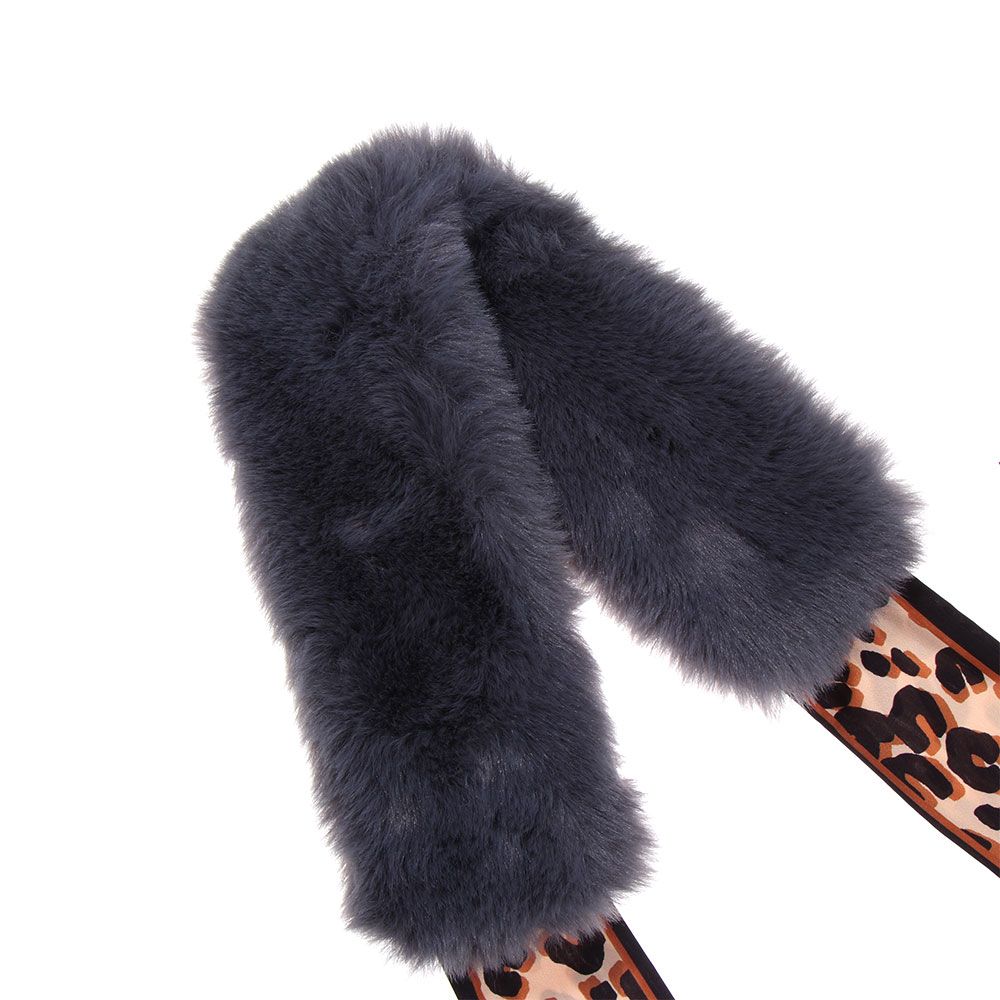 Cold Weather Warmer Neck Warmer Warmer Shawl Leopard Ribbons Plush Faux Fur Collar Scarf