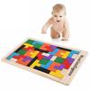 Colorful Wooden Tetris Building Block Puzzle For Educational Preschool Playtime