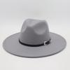 Flat Edge Jazz Hat, Men'S And Women'S Felt Hat, European And American Hat 9.5 Large Brim, High-End Hat, Elegant Foreign Trade Cross-Border Top Hat