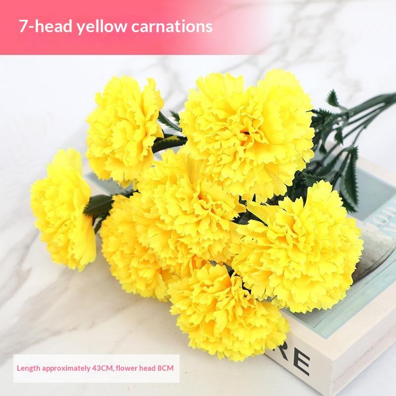 Artificial Carnation Real Touch Flower Bouquet Non-fading Reusable for Mother's Day Surprise Wedding Banquet Home Ornament