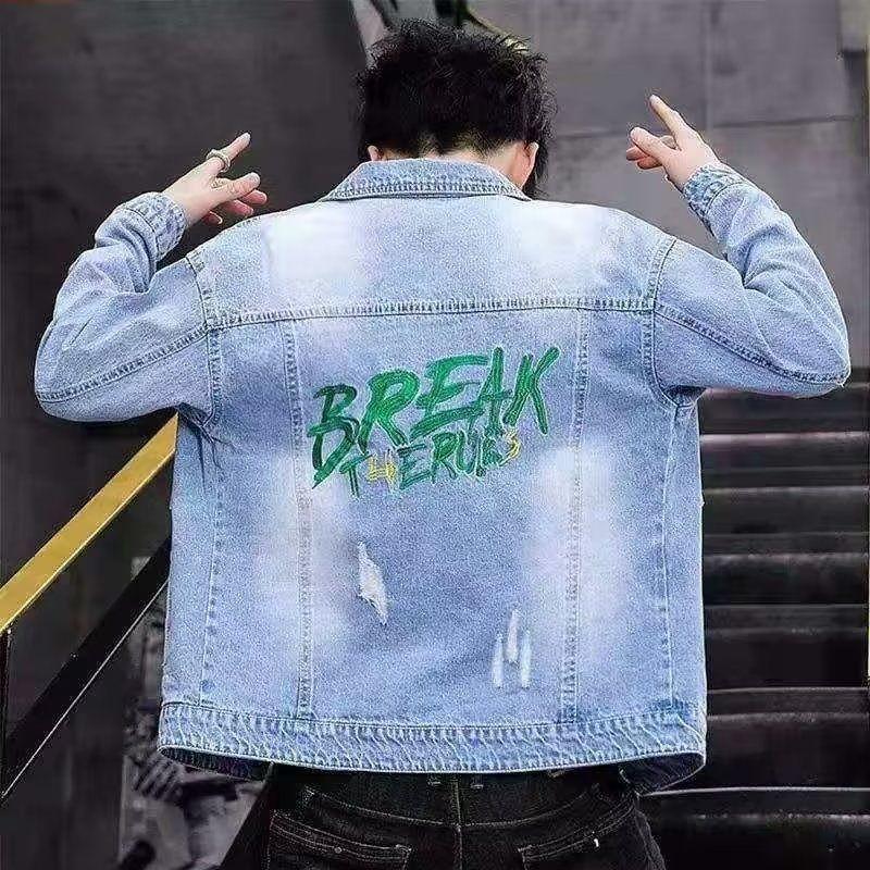 Men's Comfortable Vintage Denim Jacket Plus Size Washed Casual Jacket Loose Comfortable Jacket