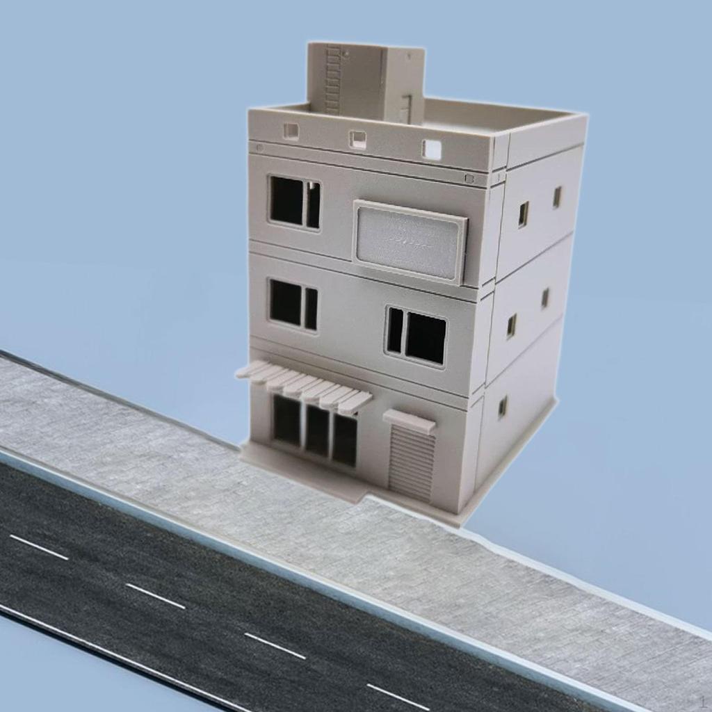1/64 Building Model Assembled Model, Landscape Residential Modern House Architecture Scene for Sand