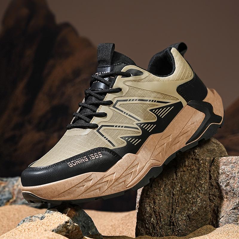 Men's Shoes 2025 Autumn New Breathable Casual Non-slip Sports Shoes Men's Outdoor Soft Sole Heightening Running Dad Trendy Shoes
