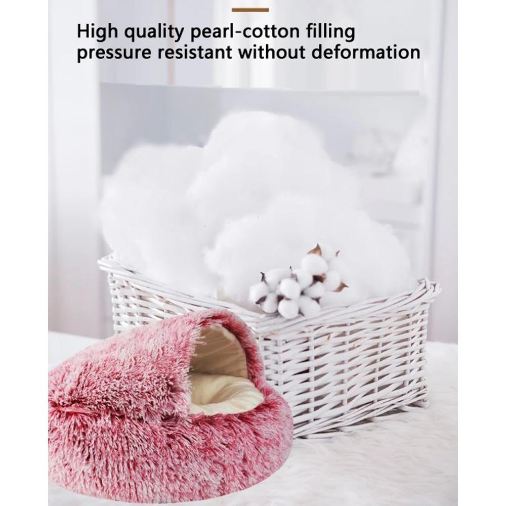 Semi-Enclosed Cat Bed Warm Cat Nest Plush Dog Sofa Windproof Dog House 2 Use Pet Dog Bed Soft Cat Sleeping Bed