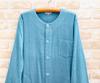 Eye Cotton Double Gauze Sleeper Long Available In Sizes M Size To L Blue K's Soft, Skin-Friendly 100% Pajamas, Sleeve, Front-Opening, One-Piece