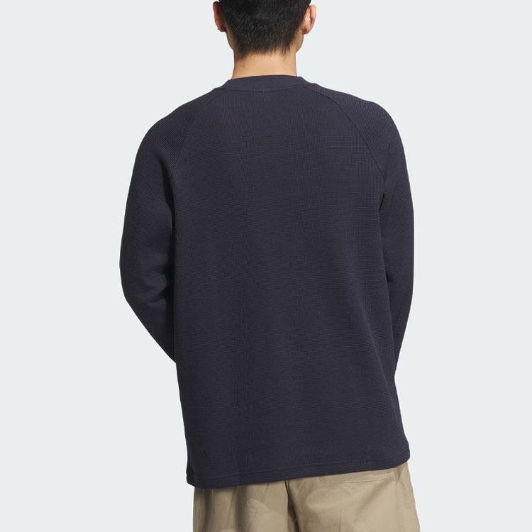 Adidas Letter Embroidery Sports Casual Long Sleeve Heavyweight Printed T-Shirt Men T-Shirts Legendary-Ink-Blue JE6097