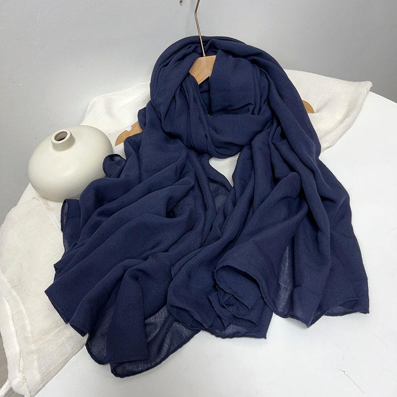 Cotton And Linen Solid Color Thickened Scarf Oversized Soft Women'S Shawl Warm Korean Version Of Fashion Silk Scarf