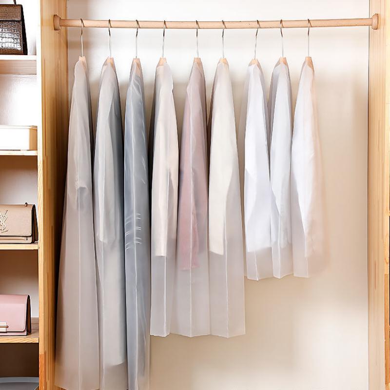 3Pcs Clothes Dust Cover Hanging Clothes Bag Clothing Cover Down Jacket Storage Bag Hanging Pockets Coat Dust Cover Containers