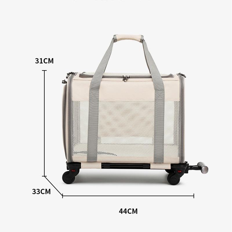 

Large-capacity Pet Trolley Case Cat Bag Carriers Breathable Pet Bag Pet Carriers for Cat Easy Interaction Oxford Cat Bags