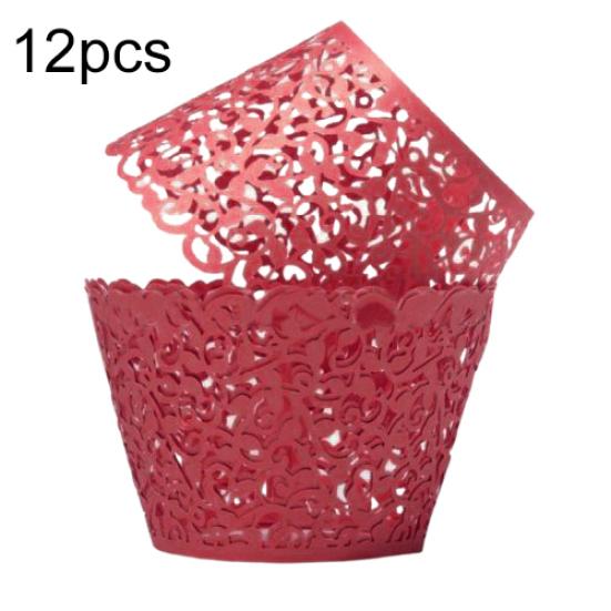 12X Svatební Narozeniny Miminko Filigránové Dekor z vinné révy Obaly Pouzdra na košíčky