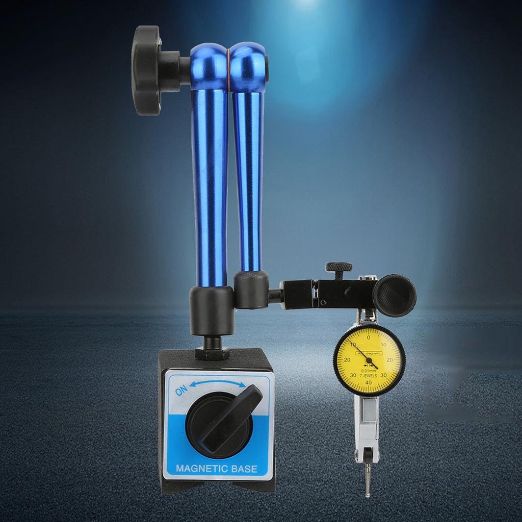 Magnetic Base Holder Stand Magnetic Flexible Base Holder Stand with Dial Test Indicator Gauge Blue Universal Dial Base Holder