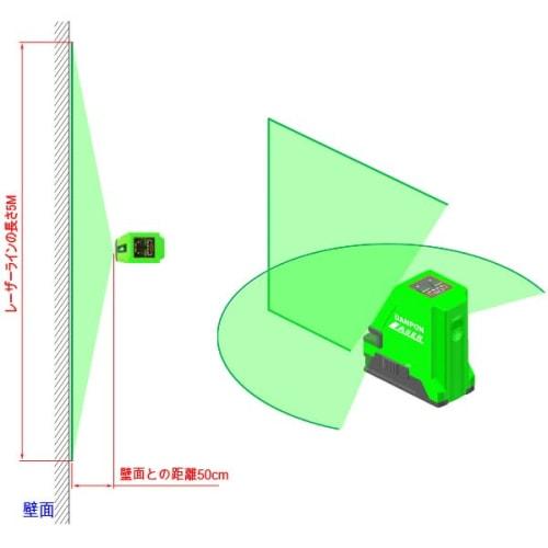 Danpon Green Laser Level, 2 Lines (1 Horizontal, 1 Vertical, and 1 Cross), Automatic Correction, Tilt Alarm, 18650 Rechargeable Battery, High Brightne