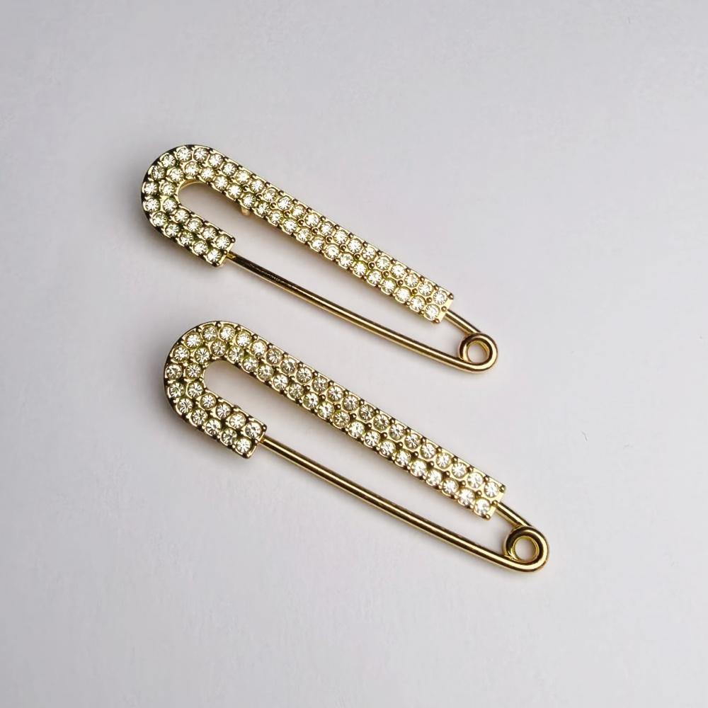2pcs Matel Crystal Brooches Waistband Fixing Buckle Safety Pin Multifunction Brooch Pins for Women Waist Buckle Wholesale
