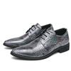 Fashion Loafers Men Shoes Green Business Casual Moccasins Pointed Toe Patent Leather Gentleman Dress Shoes Lace-up Leather Shoes