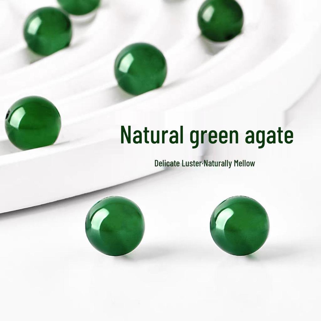 Handmade Natural Green Agate Beads for DIY Jewelry, Bracelets, and Necklaces