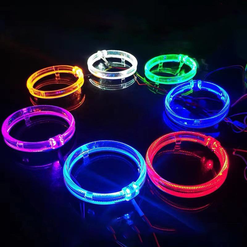 1Pc Multi Color Angel Eye Circle Ring Led Headlight Fog Lamp Double Light Lens