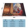 Vintergod julegave Natale Navidad Strikkede tepper Fleece nordisk julenisse nyttår Mykt plaggeteppe til sofaseng