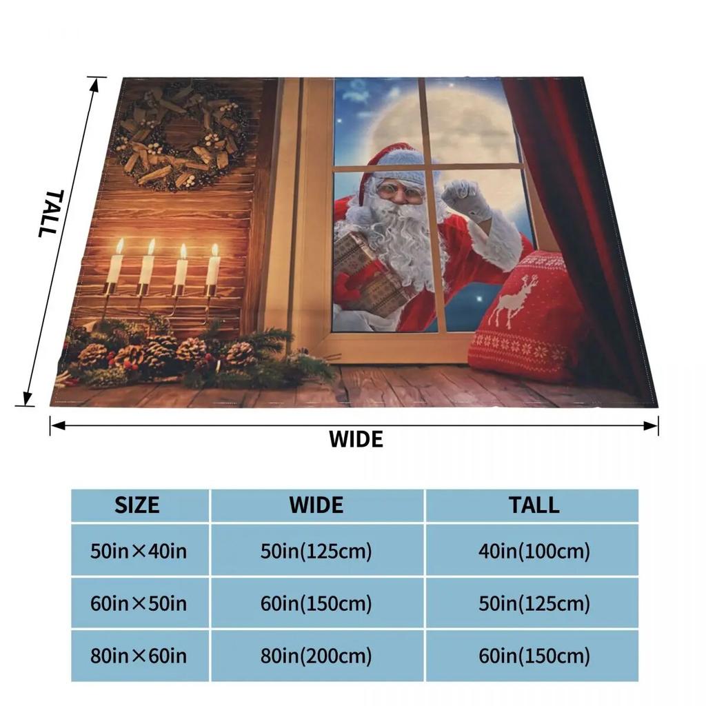 Vintergod julegave Natale Navidad Strikkede tepper Fleece nordisk julenisse nyttår Mykt plaggeteppe til sofaseng