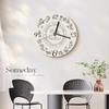 French Style Living Room Wall Clock Bedroom Wooden Silent Wall Clock Retro Restaurant Creative Big Wall Clock Room Decoration