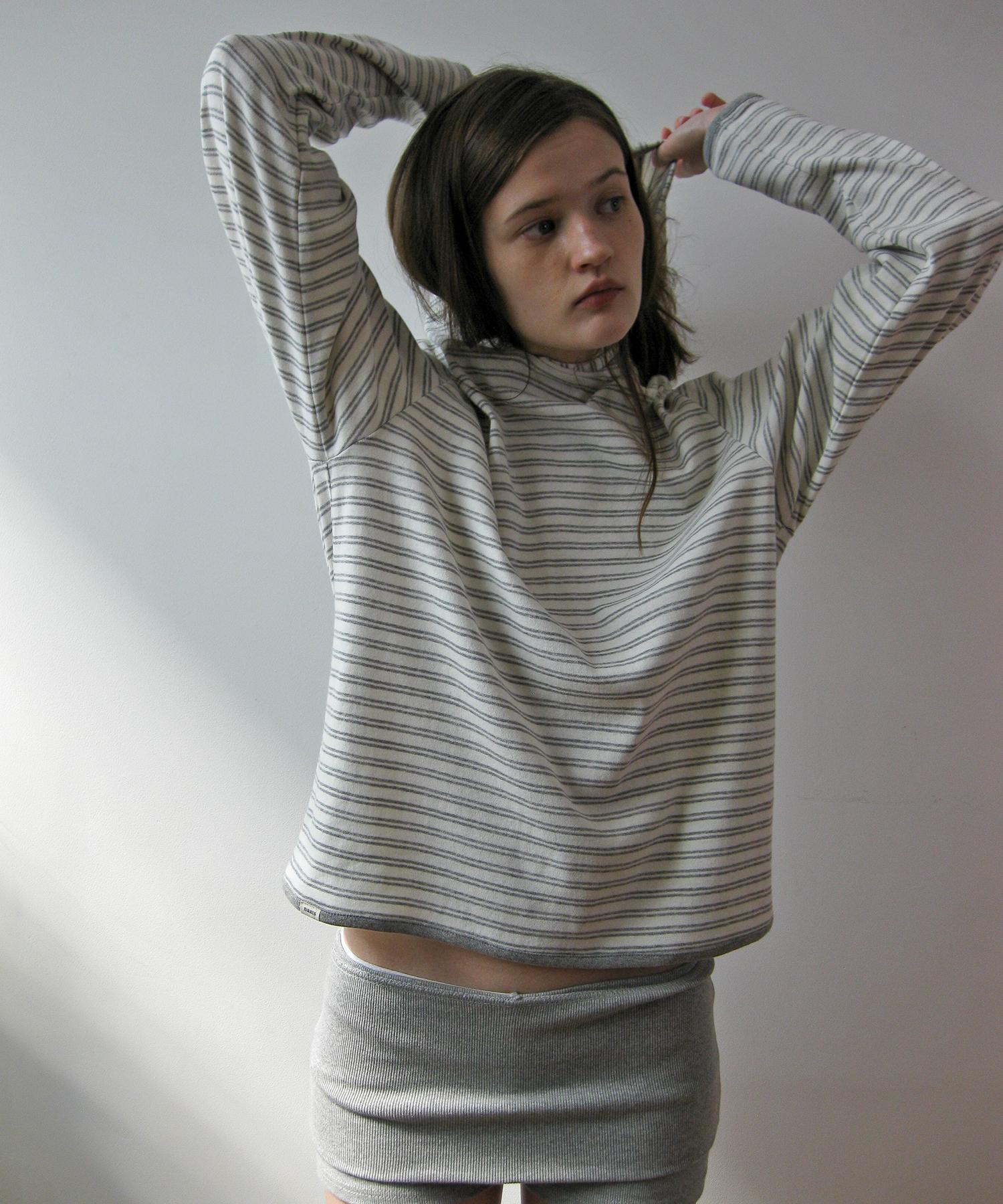 Natsu Stripe Comfort Hoodie, Ivory Ivory/Free