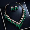 European & American Fashion Crystal Necklace and Earring Set: Bridal Wedding Jewelry Accessories