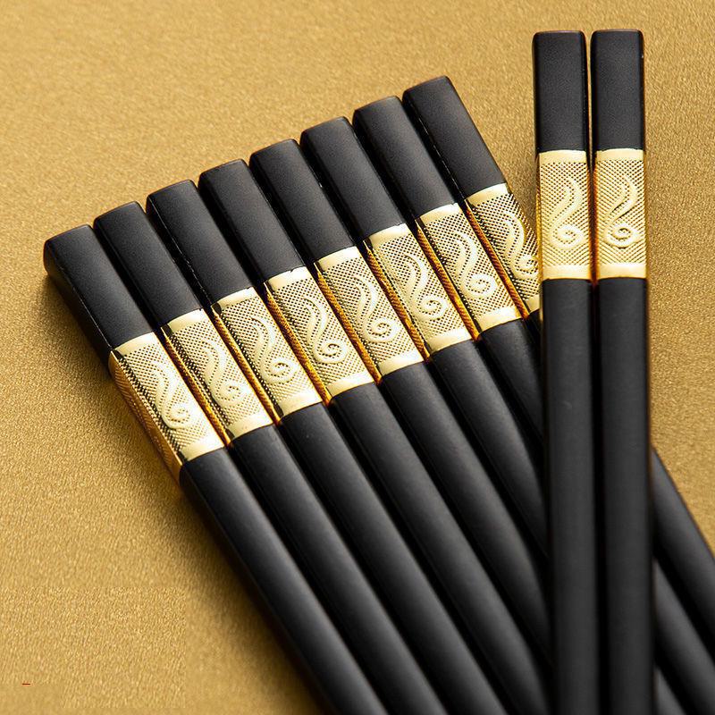 Jinfu 24cm Alloy Chopsticks: High-End, Heat-Resistant, Non-Mold, Non-Slip - Ideal for Hotels, Commercial Kitchens, and Households.