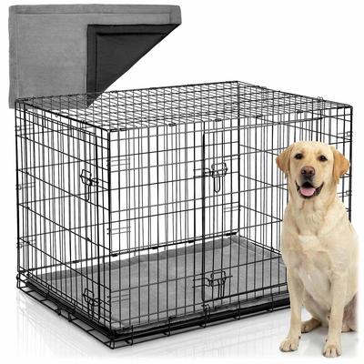 Metal Dog Kennel Cage + Bed 107 X 71 X 77 Cm Ph-202