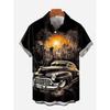 Camisa de Manga Corta de Verano para Hombre con Estampado de Motocicleta para Mujer, Camisa con Cuello, Camisa Casual de Manga Corta Hip-hop para Calle de Hombre