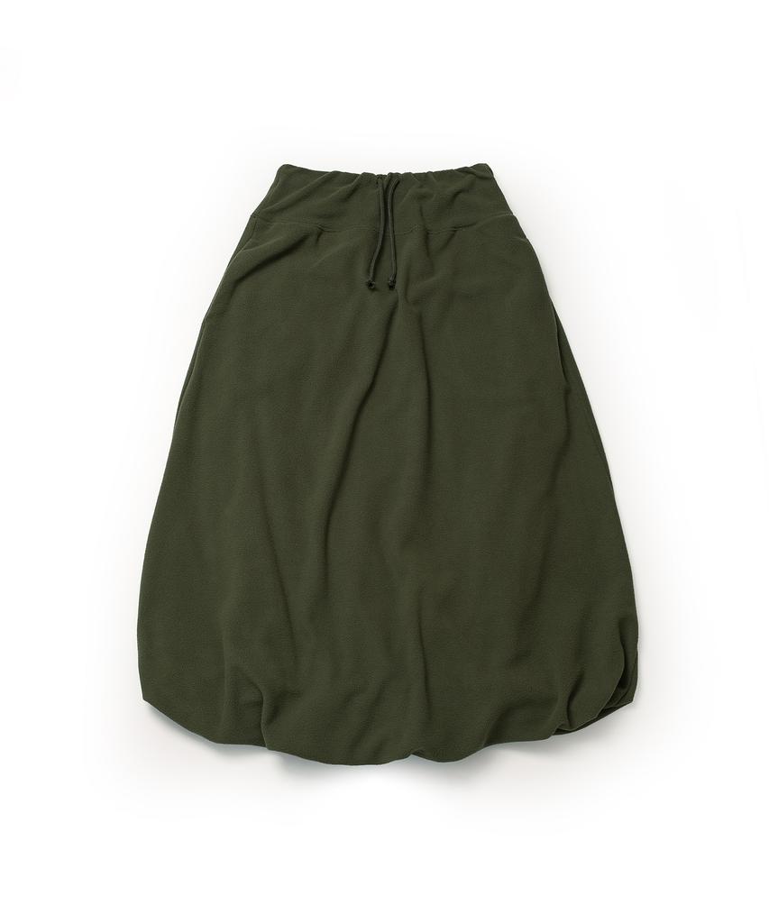 Cotton Bell Fleece Hidden-Band Balloon Skirt - Khaki
