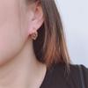 585 Purple Gold Plated 14K Rose Gold Hoop Earrings for Women Fashion Hollow Party Dinner Jewelry for Girlfriend Gift