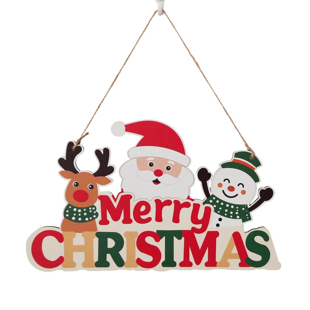 Christmas Home Wooden Pendant Scene Arrangement Atmosphere Hanging Decoration Door Hanging (Single Sided Printing)