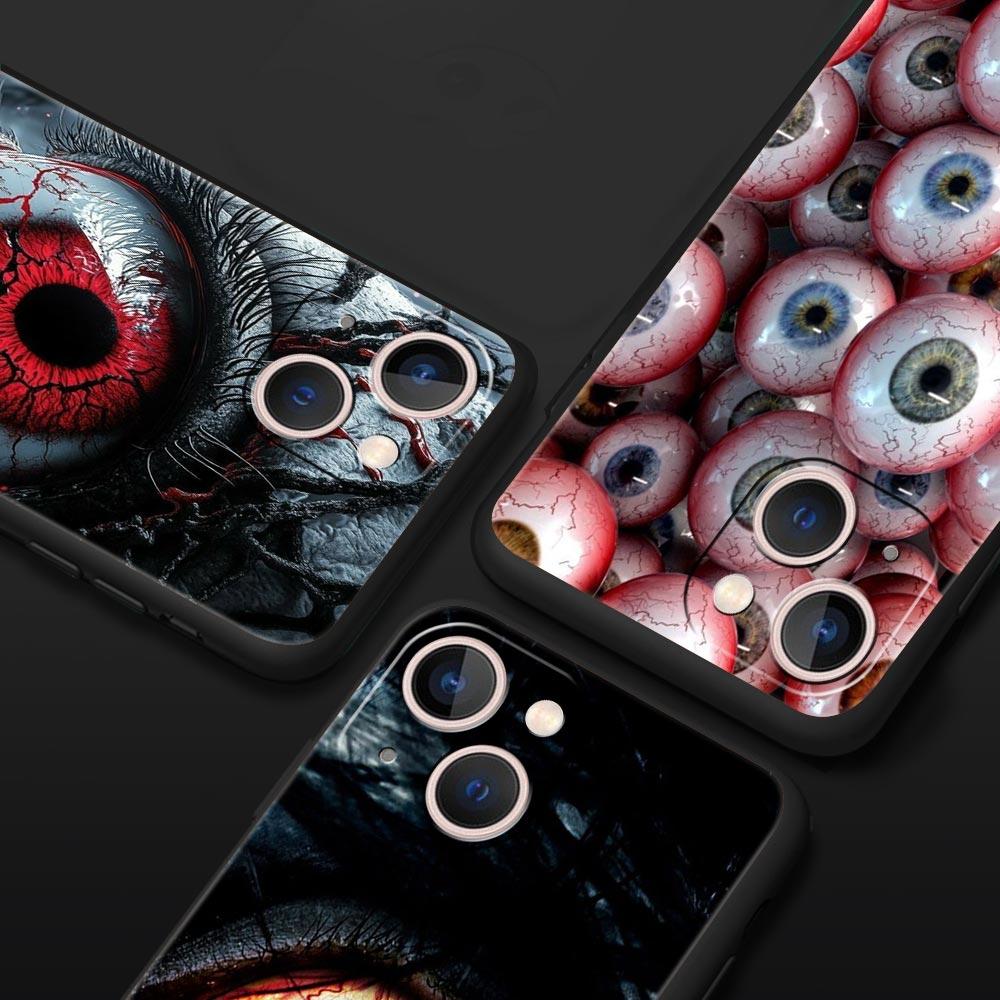 Scary Devil Eye Pattern Phone Case For iPhone 17 16E 15 16 14 13 12 11 Pro Max 7 8 Plus Soft TPU Back Cover