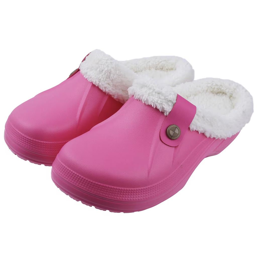 Fashion Crestar Women and Men Fur Lined Clogs Memory Foam Warm Fuzzy Slippers New Winter Waterproof Indoor Outdoor Comfortable Slippers